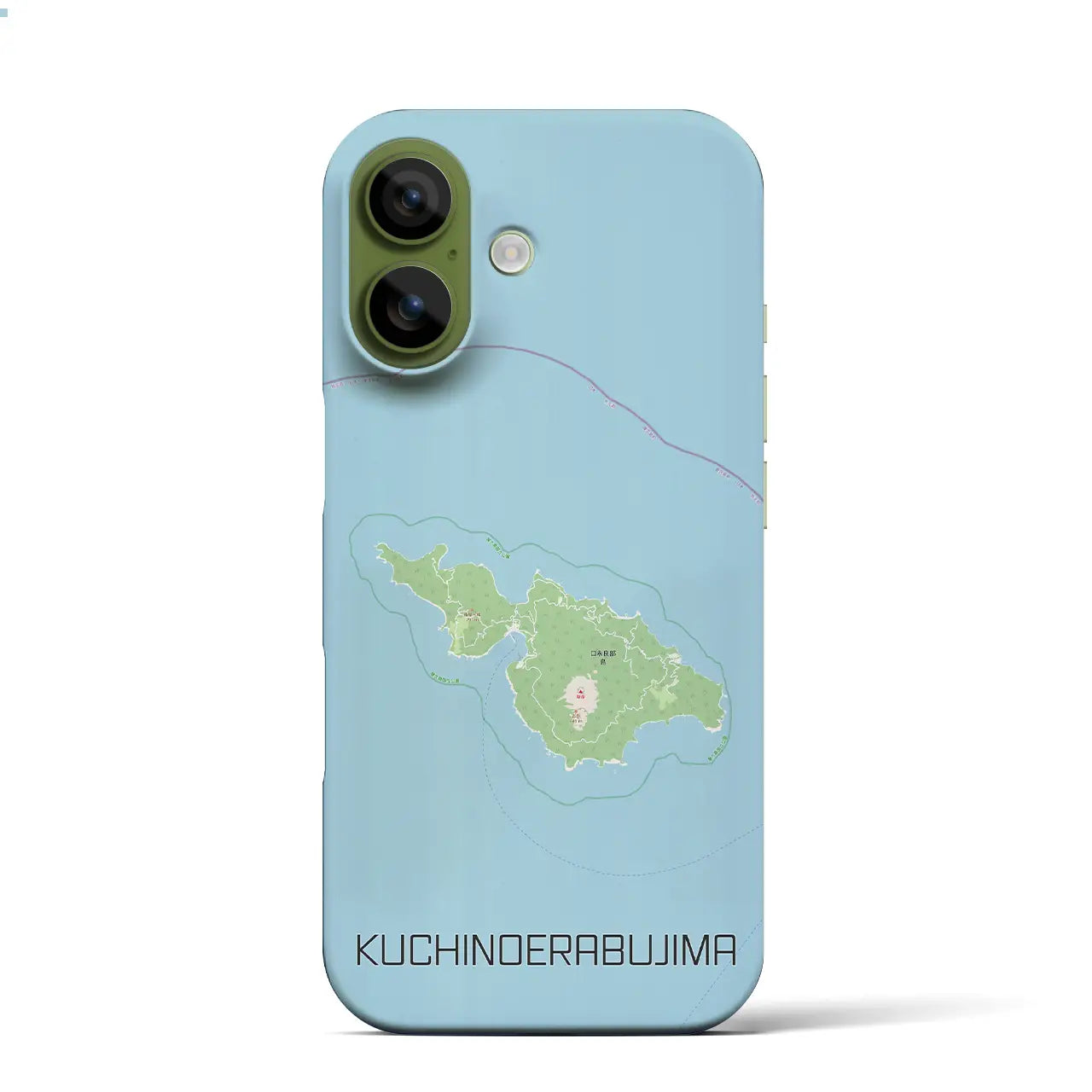 【口永良部島(鹿児島県)】地図柄iPhoneケース(バックカバータイプ)