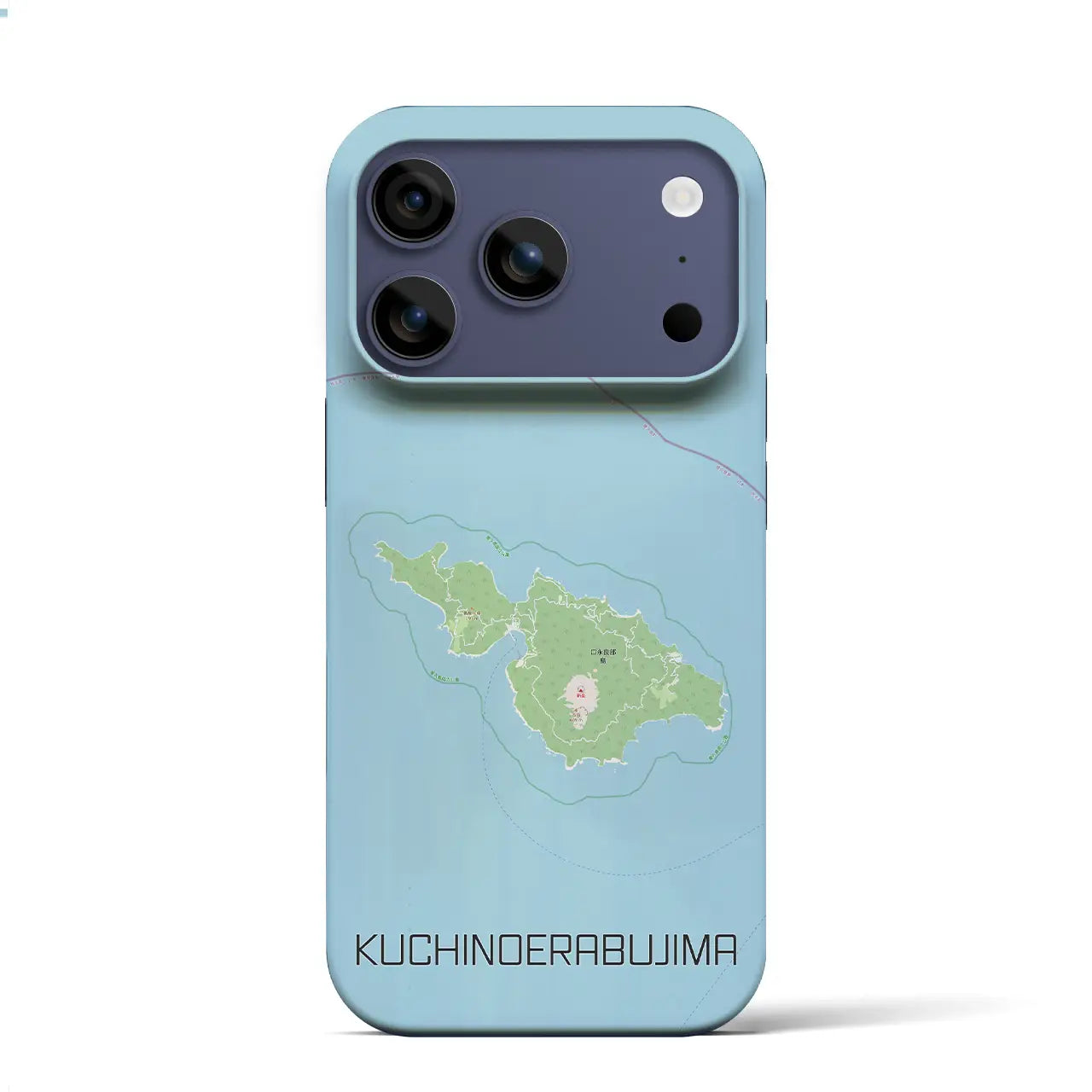 【口永良部島(鹿児島県)】地図柄iPhoneケース(バックカバータイプ)