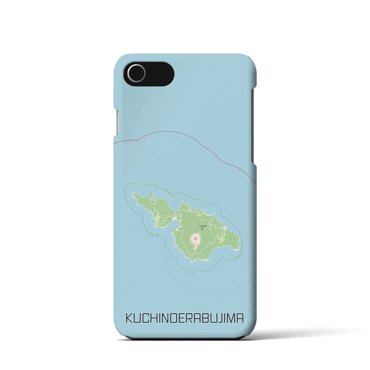 【口永良部島(鹿児島県)】地図柄iPhoneケース(バックカバータイプ)