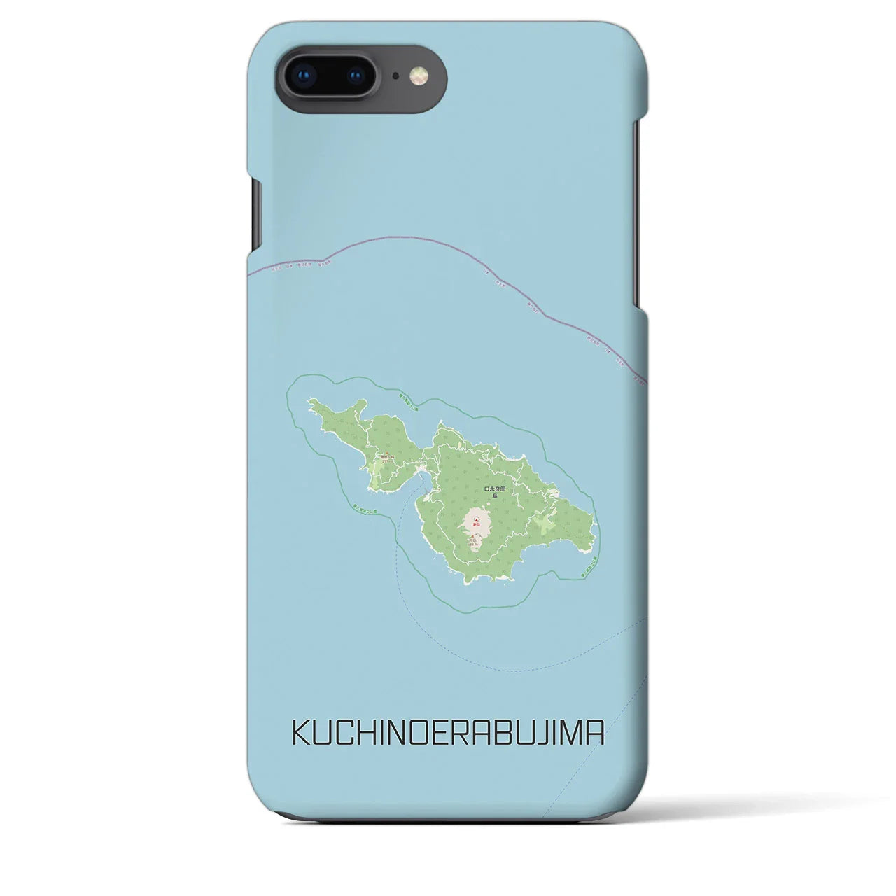 【口永良部島(鹿児島県)】地図柄iPhoneケース(バックカバータイプ)
