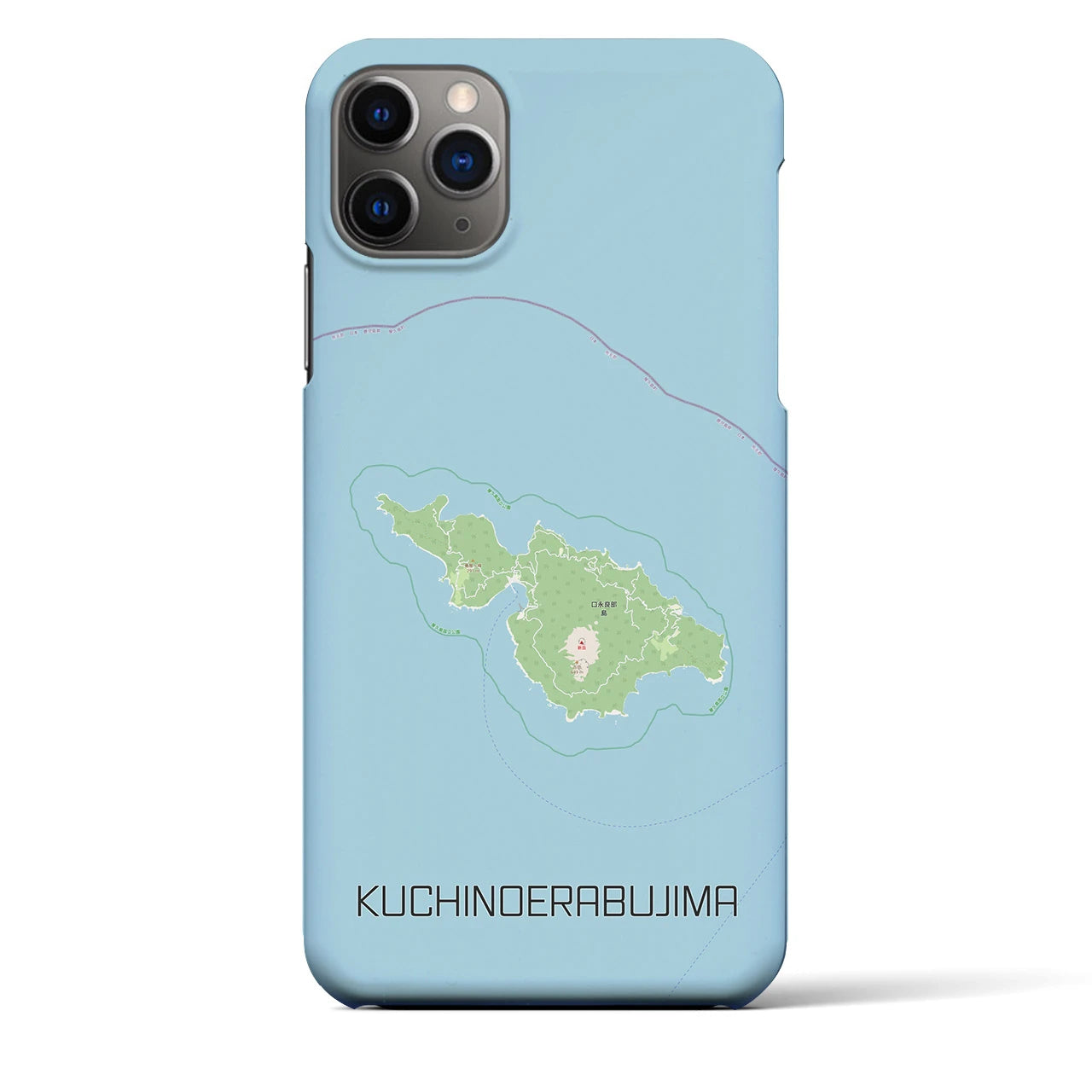 【口永良部島(鹿児島県)】地図柄iPhoneケース(バックカバータイプ)