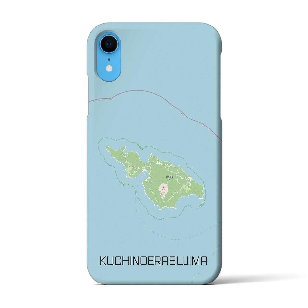 【口永良部島(鹿児島県)】地図柄iPhoneケース(バックカバータイプ)