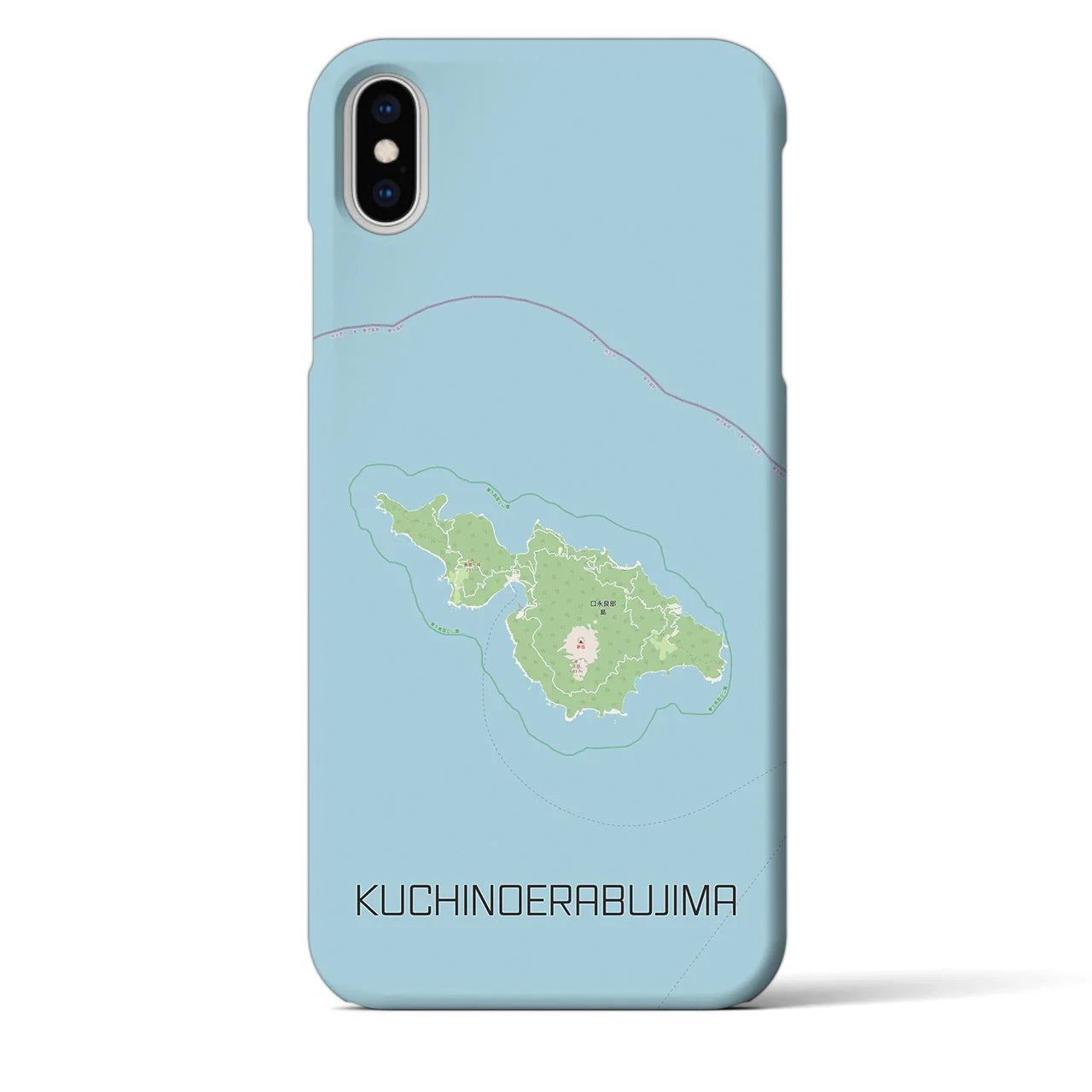 【口永良部島(鹿児島県)】地図柄iPhoneケース(バックカバータイプ)
