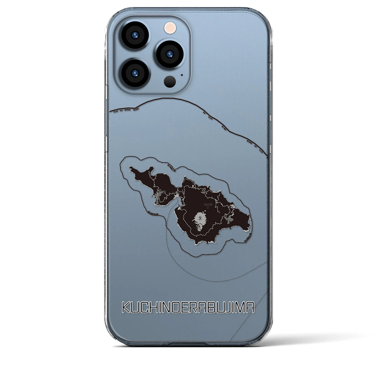 【口永良部島(鹿児島県)】地図柄iPhoneケース(クリアタイプ)