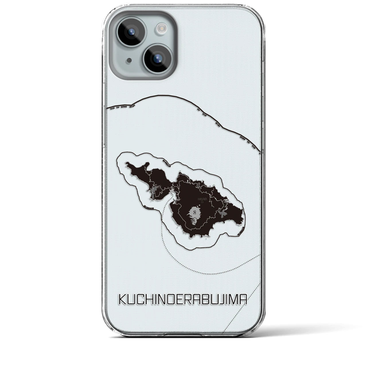 【口永良部島(鹿児島県)】地図柄iPhoneケース(クリアタイプ)