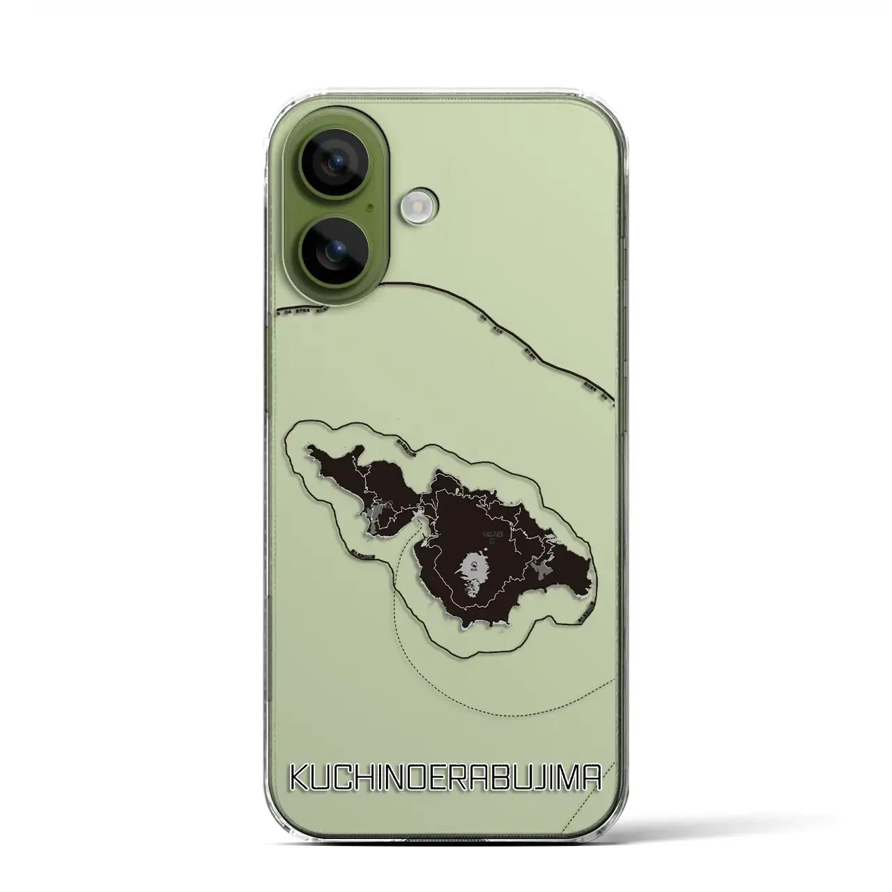 【口永良部島(鹿児島県)】地図柄iPhoneケース(クリアタイプ)