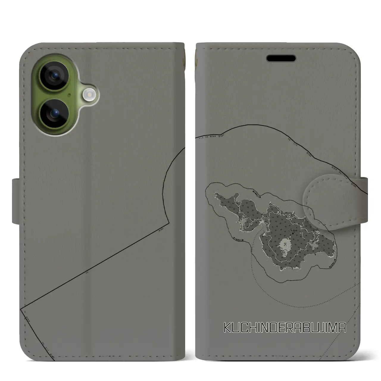 【口永良部島(鹿児島県)】地図柄iPhoneケース(手帳タイプ)