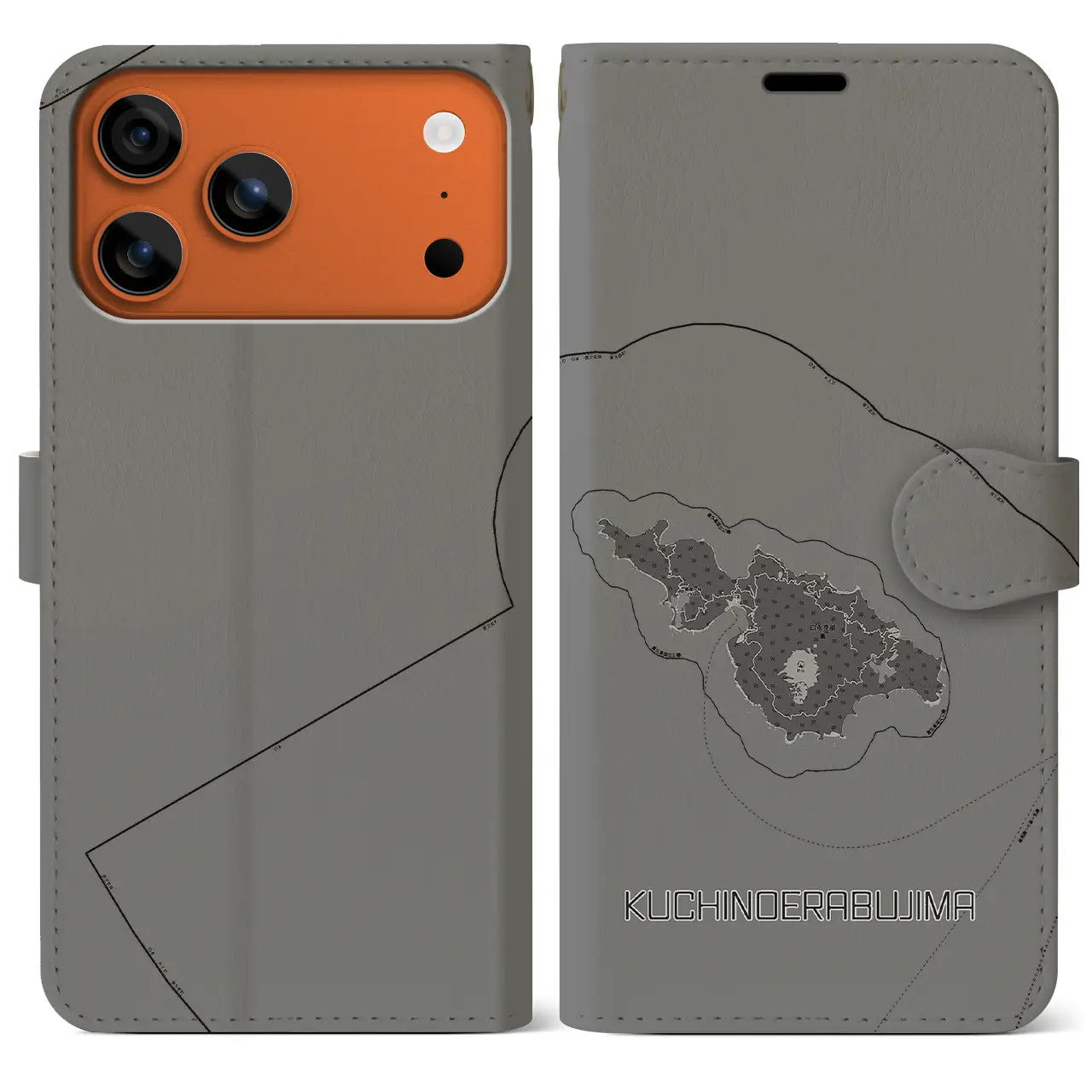 【口永良部島(鹿児島県)】地図柄iPhoneケース(手帳タイプ)