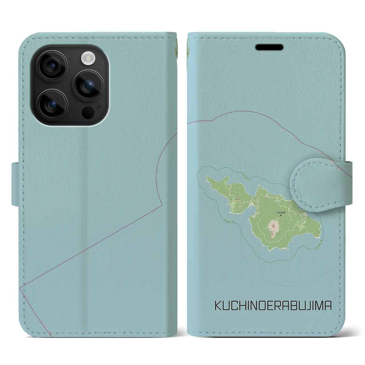 【口永良部島(鹿児島県)】地図柄iPhoneケース(手帳タイプ)