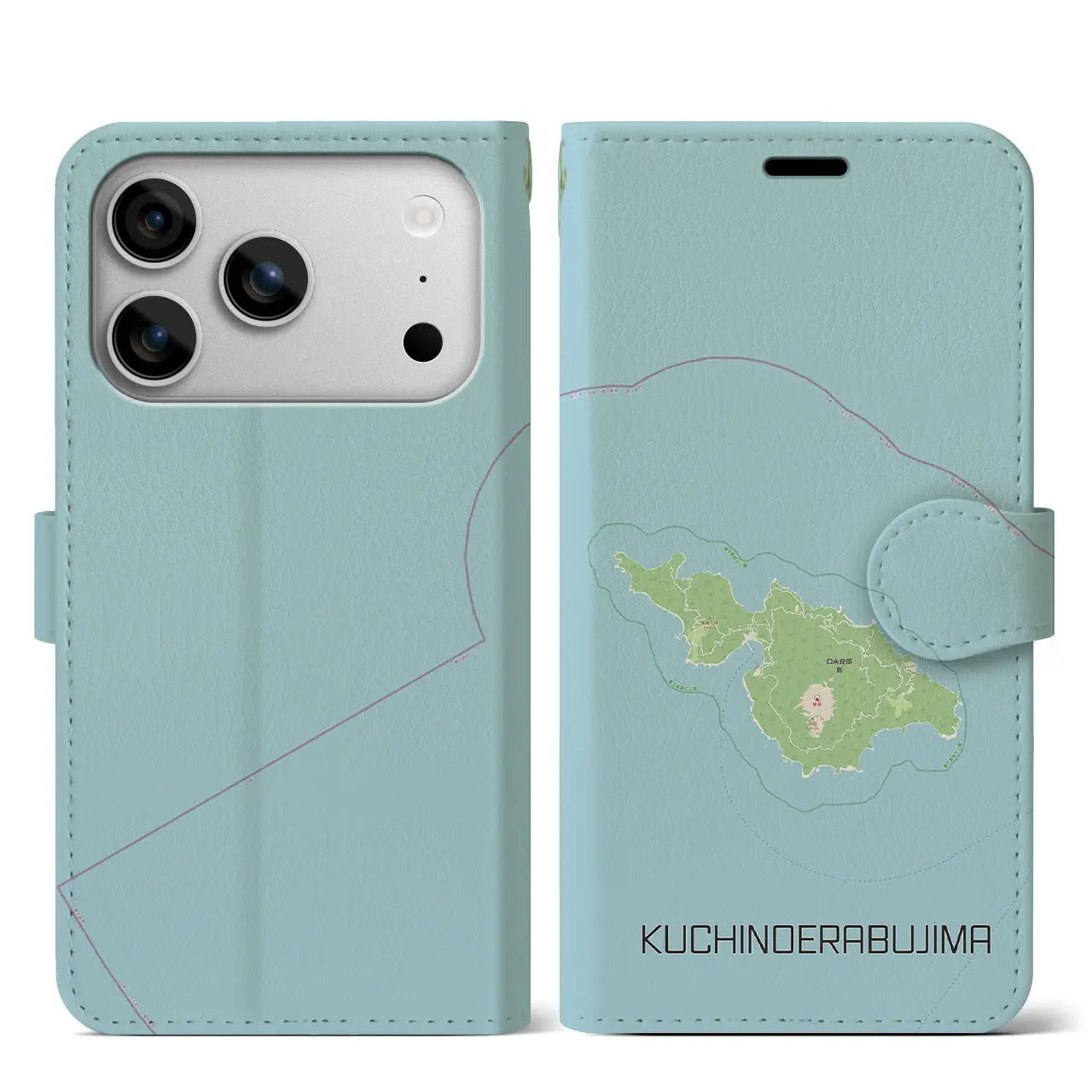 【口永良部島(鹿児島県)】地図柄iPhoneケース(手帳タイプ)