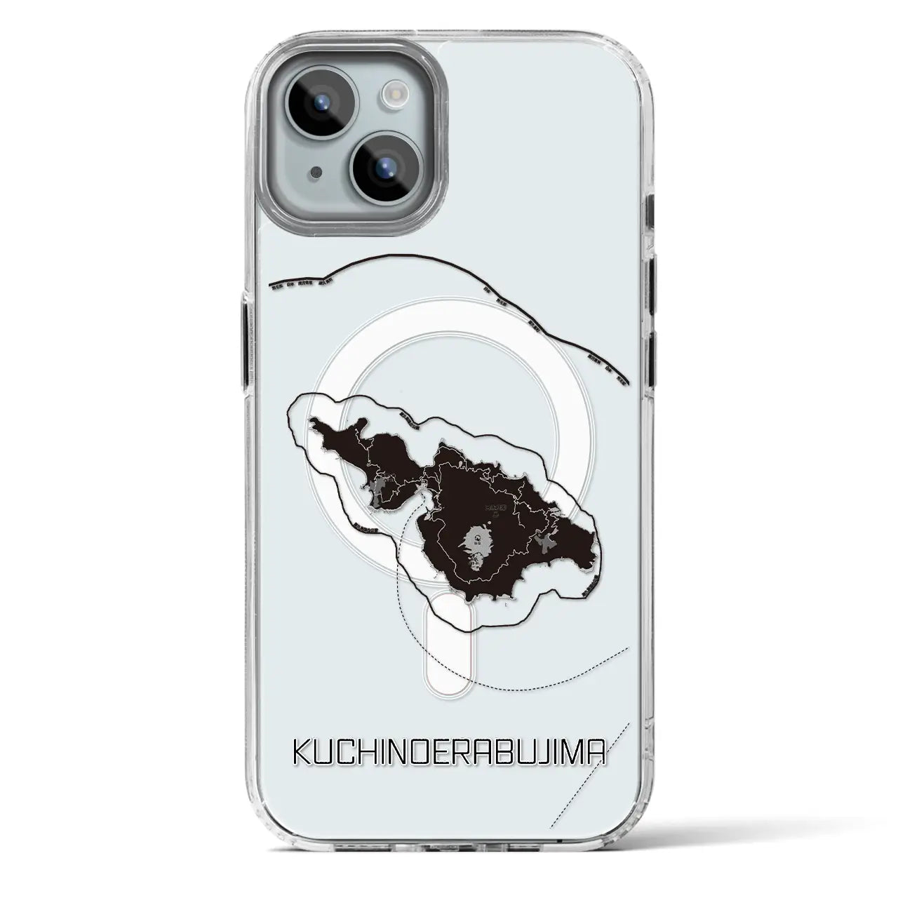 【口永良部島(鹿児島県)】地図柄iPhoneケース(MagSafeタイプ)