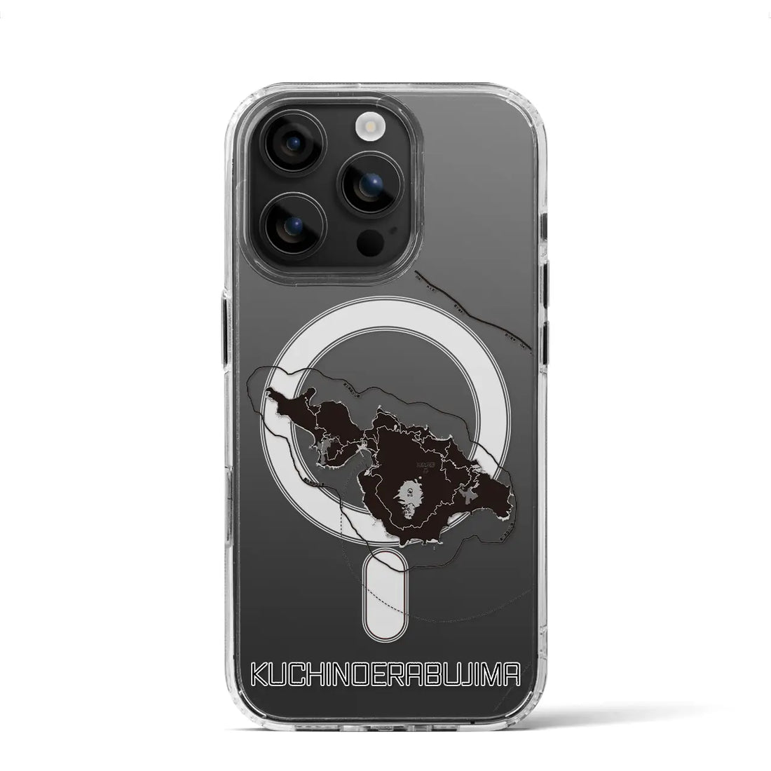 【口永良部島(鹿児島県)】地図柄iPhoneケース(MagSafeタイプ)