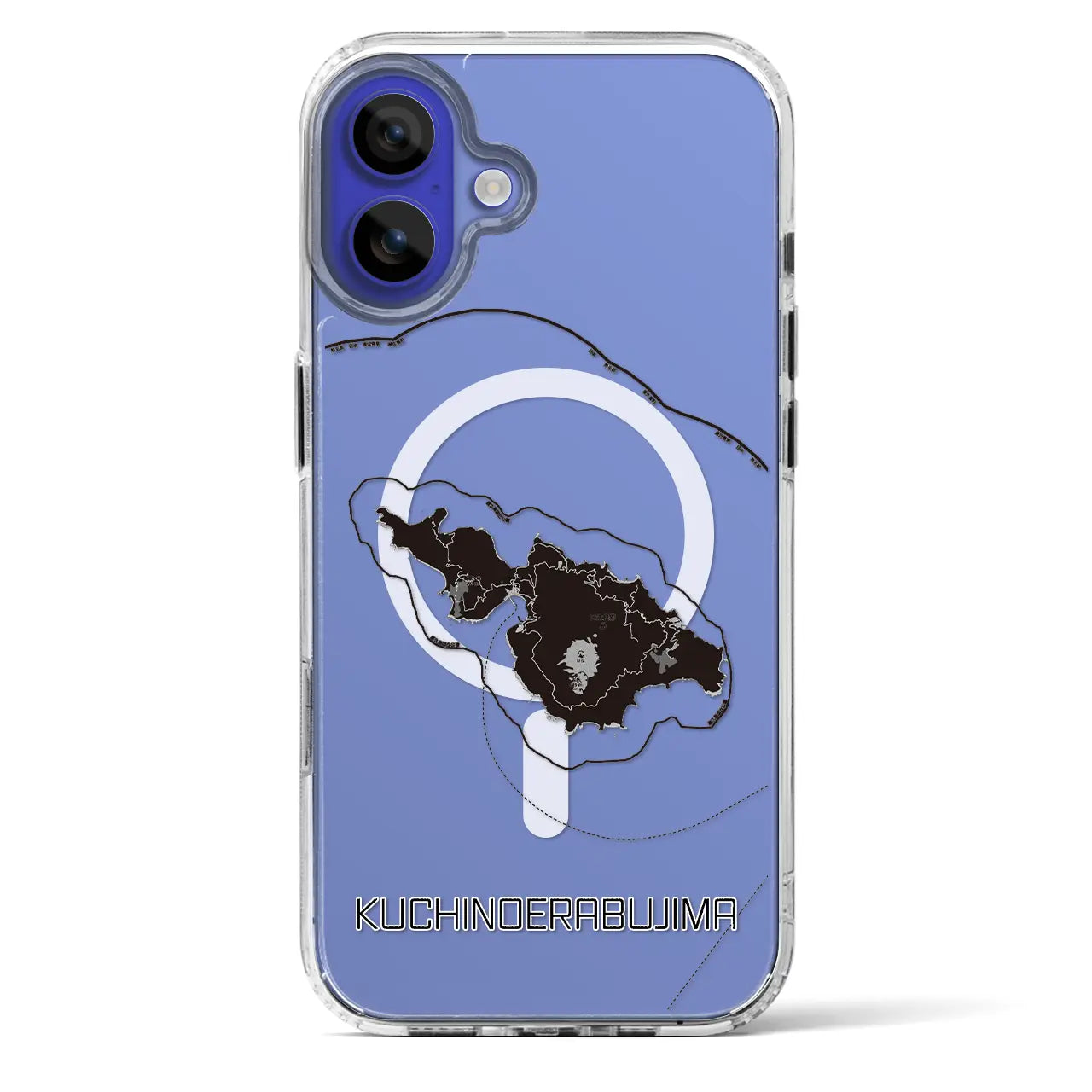 【口永良部島(鹿児島県)】地図柄iPhoneケース(MagSafeタイプ)