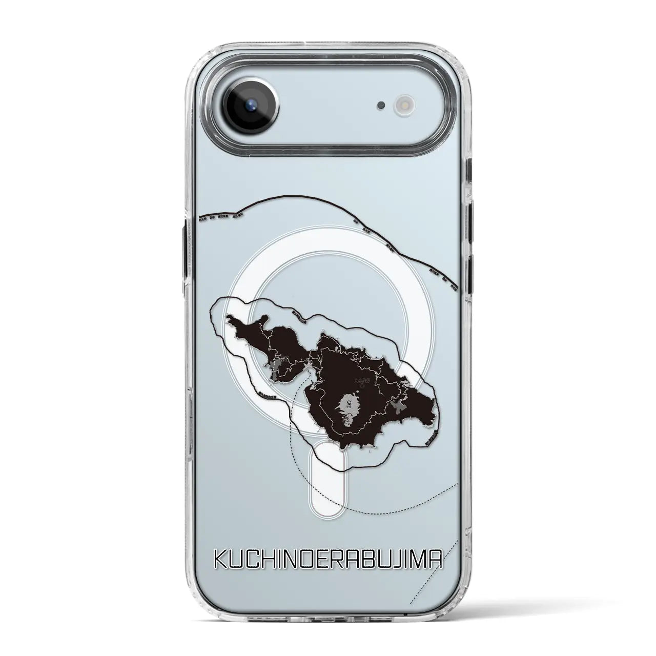 【口永良部島(鹿児島県)】地図柄iPhoneケース(MagSafeタイプ)