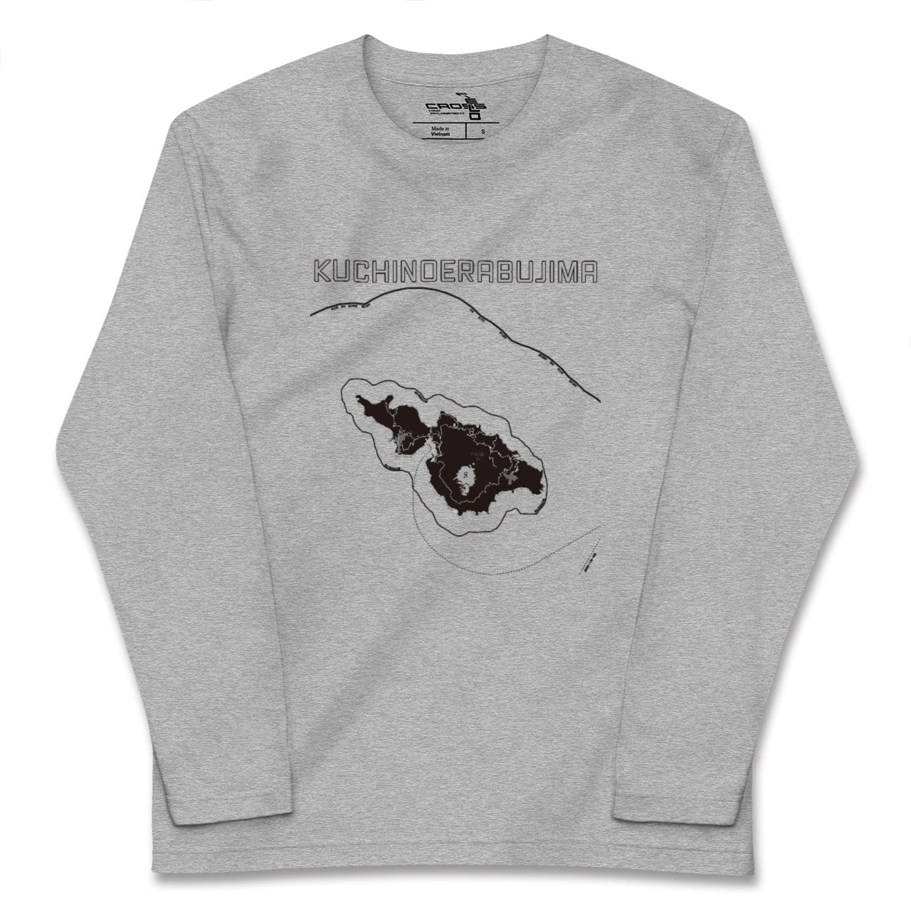 【口永良部島(鹿児島県)】地図柄ロングスリーブTシャツ