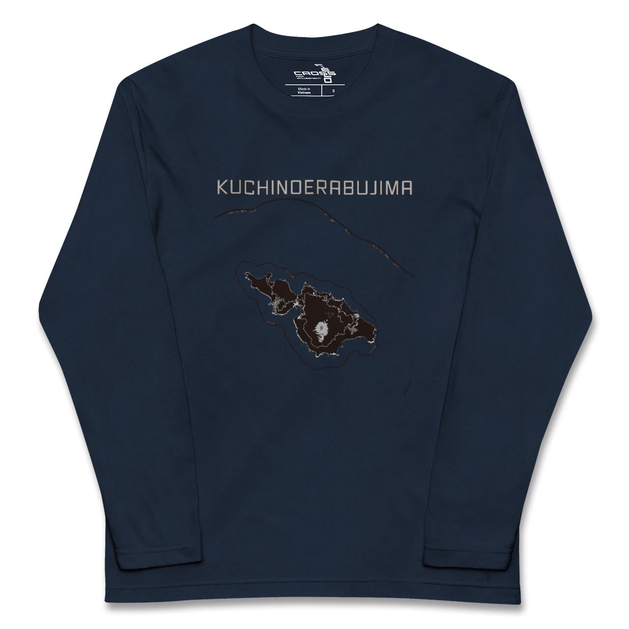 【口永良部島(鹿児島県)】地図柄ロングスリーブTシャツ