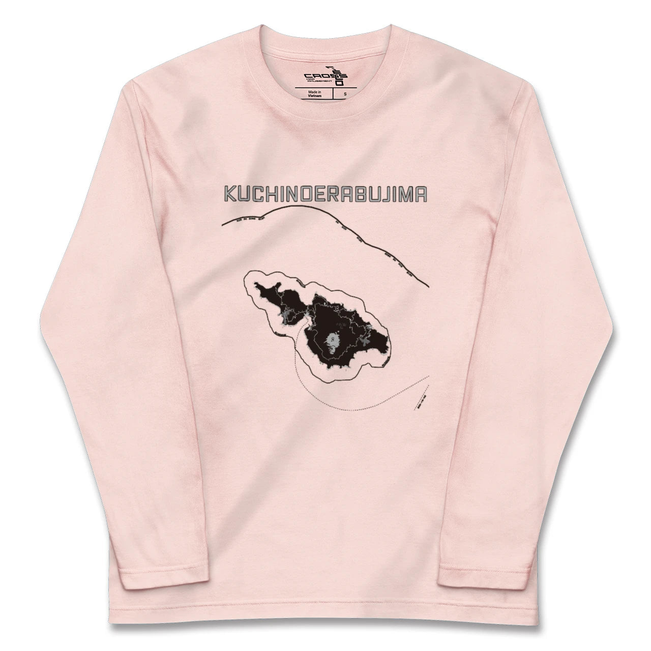 【口永良部島(鹿児島県)】地図柄ロングスリーブTシャツ