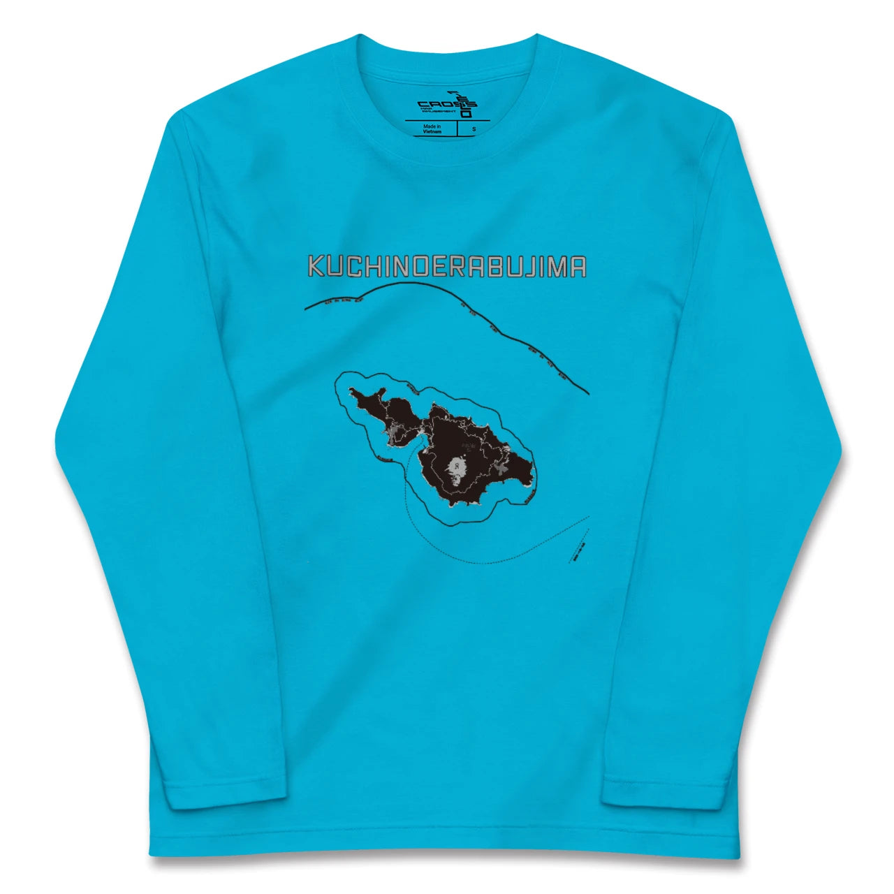 【口永良部島(鹿児島県)】地図柄ロングスリーブTシャツ
