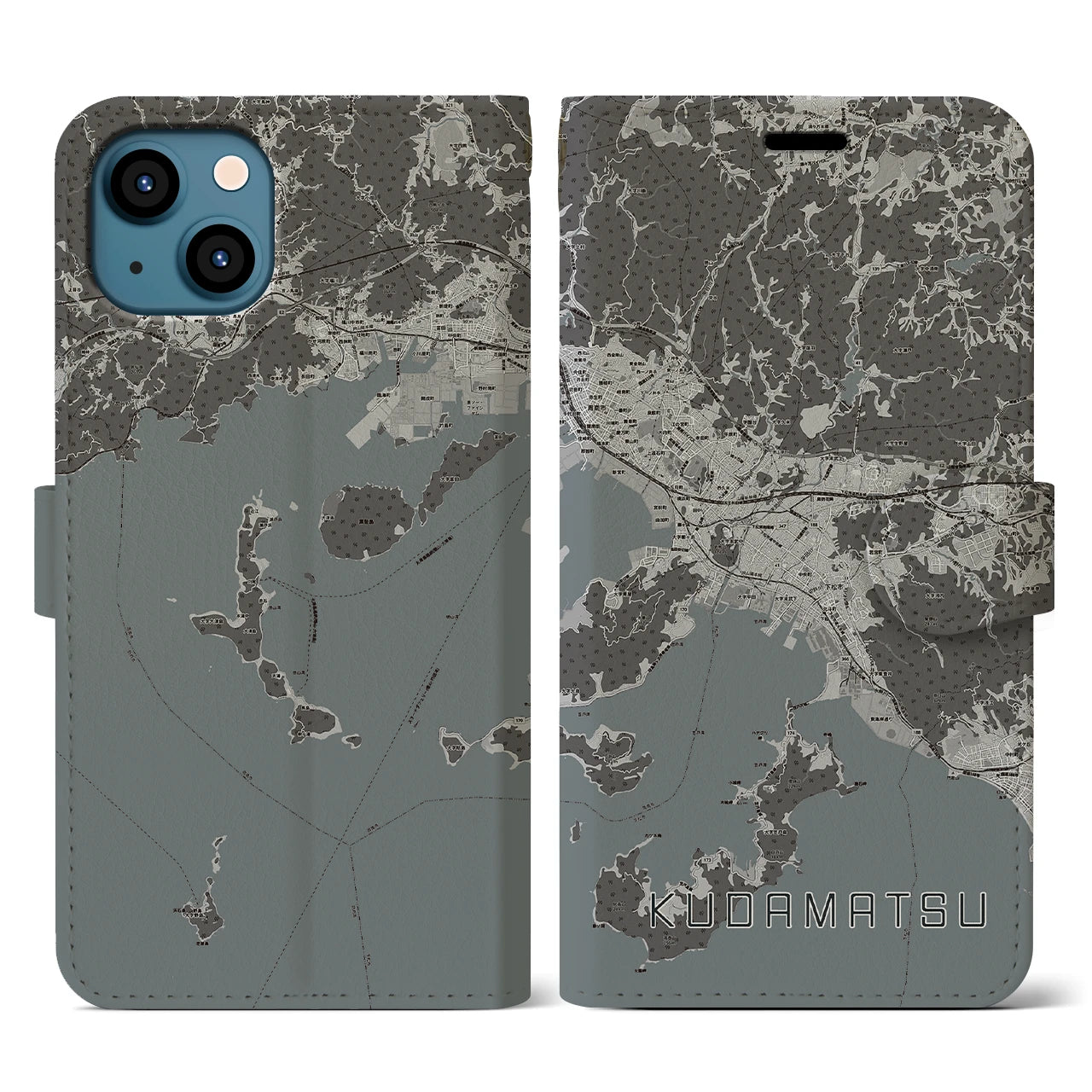 【下松(山口県)】地図柄iPhoneケース(手帳タイプ)