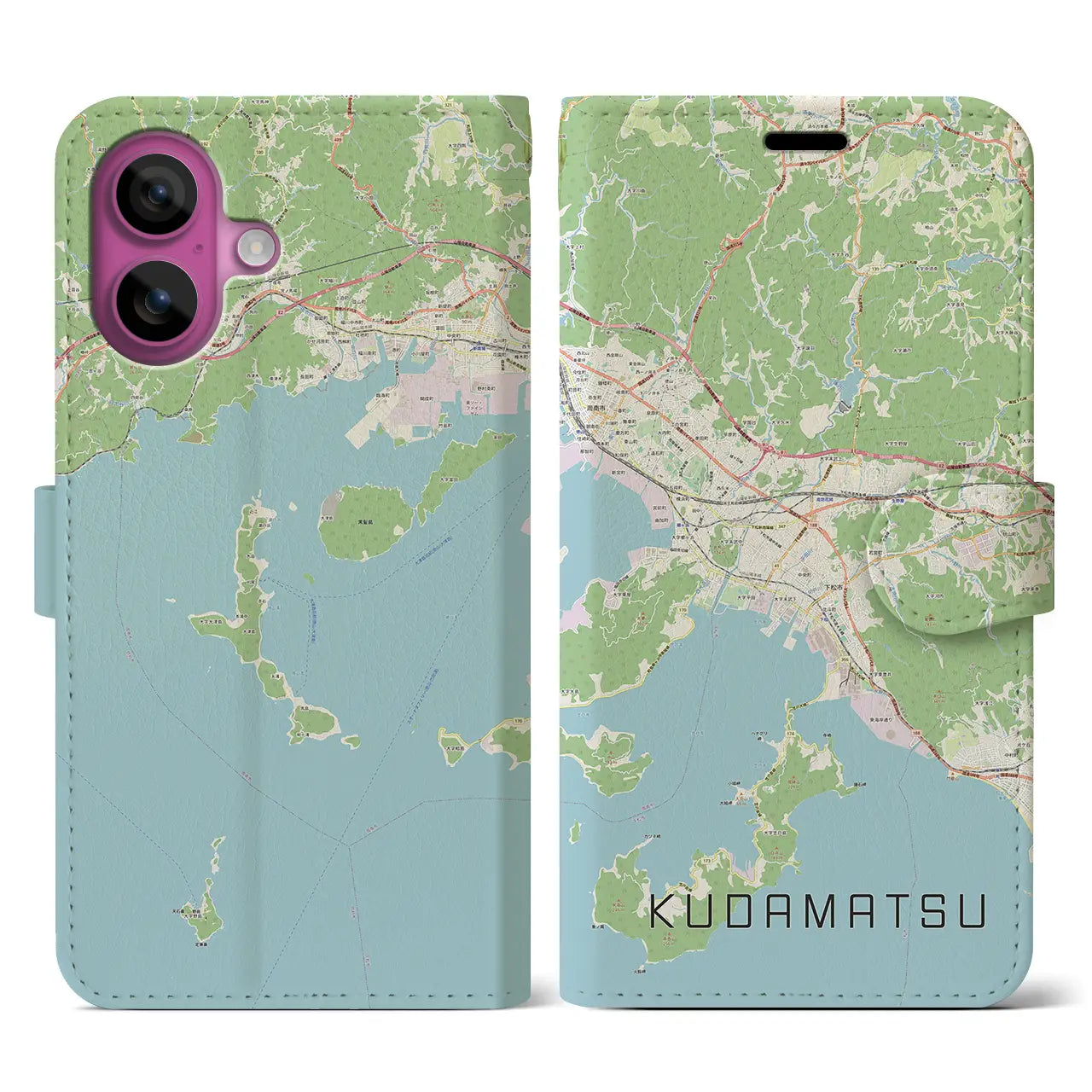 【下松(山口県)】地図柄iPhoneケース(手帳タイプ)