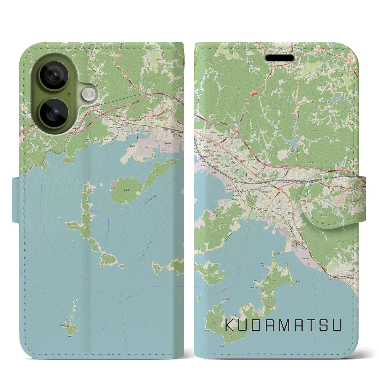 【下松(山口県)】地図柄iPhoneケース(手帳タイプ)