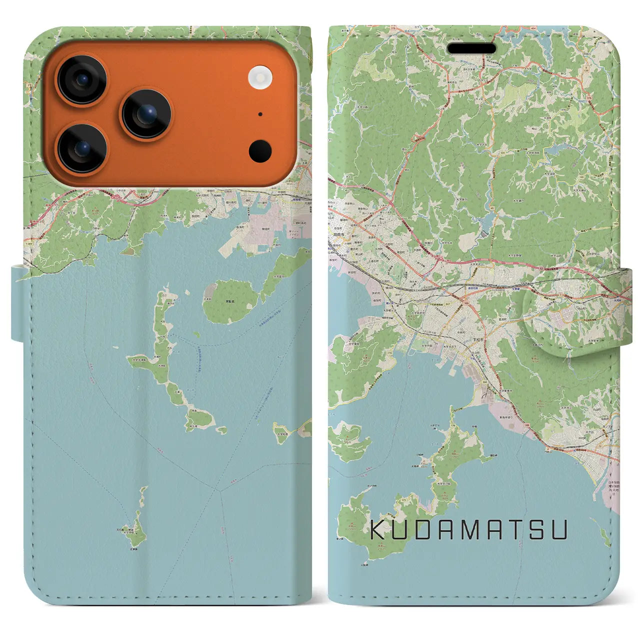 【下松(山口県)】地図柄iPhoneケース(手帳タイプ)