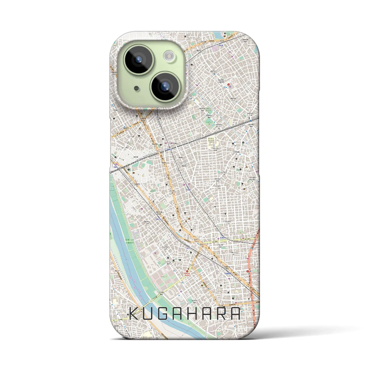 【久が原(東京都)】地図柄iPhoneケース(バックカバータイプ)