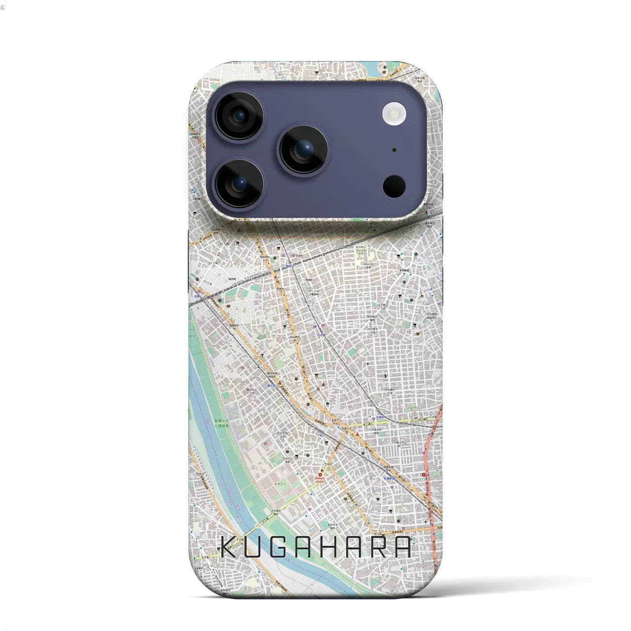 【久が原(東京都)】地図柄iPhoneケース(バックカバータイプ)ブラック・iPhone 17 Pro Max 用