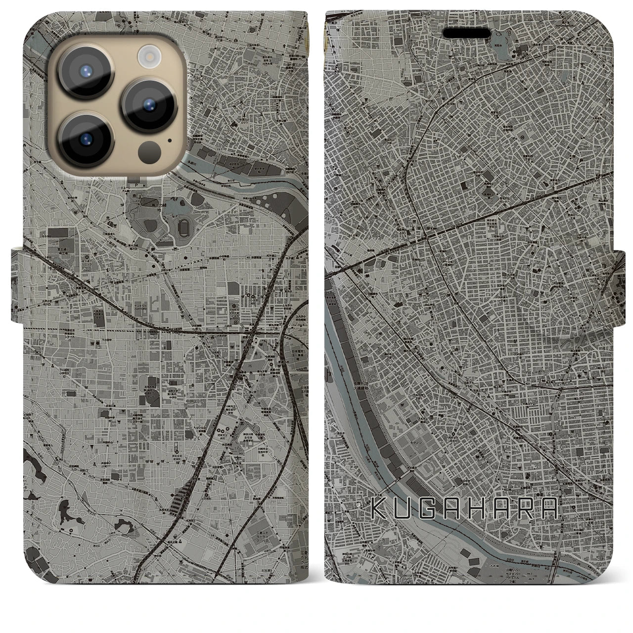 【久が原(東京都)】地図柄iPhoneケース(手帳タイプ)
