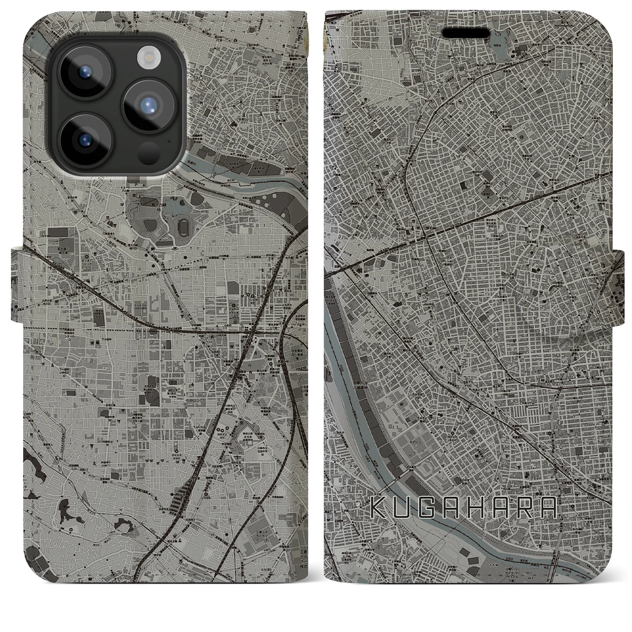 【久が原(東京都)】地図柄iPhoneケース(手帳タイプ)