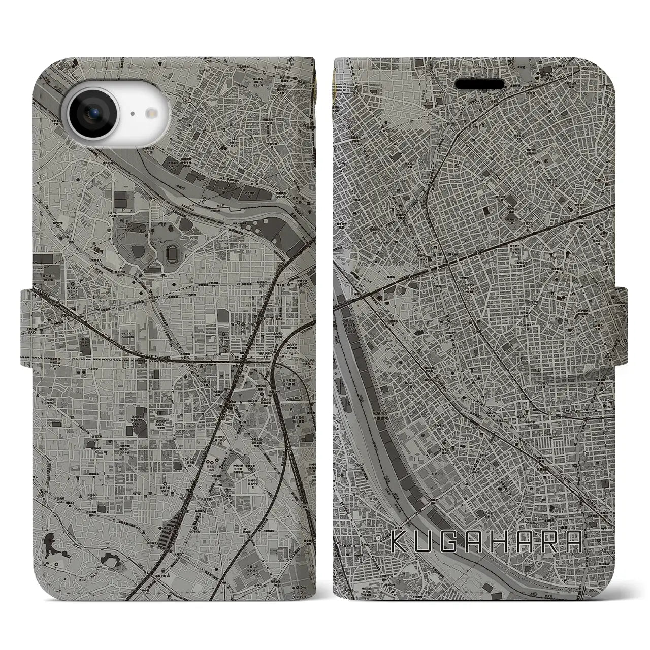 【久が原(東京都)】地図柄iPhoneケース(手帳タイプ)