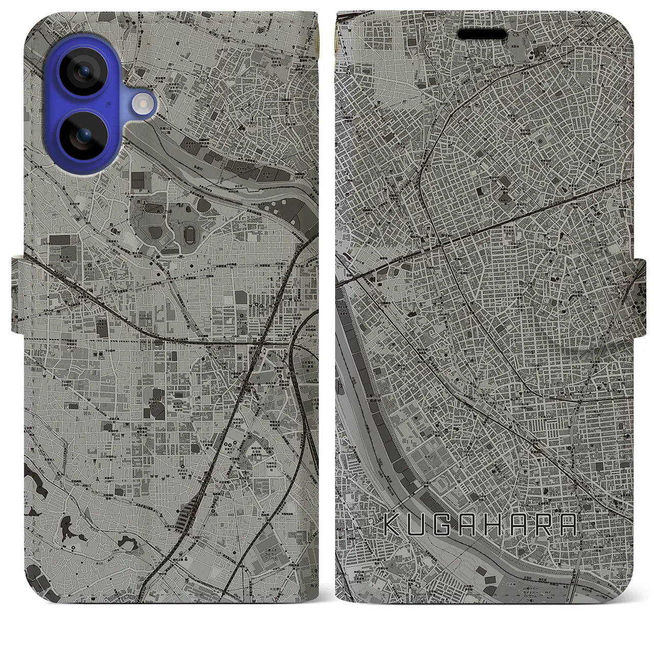 【久が原(東京都)】地図柄iPhoneケース(手帳タイプ)