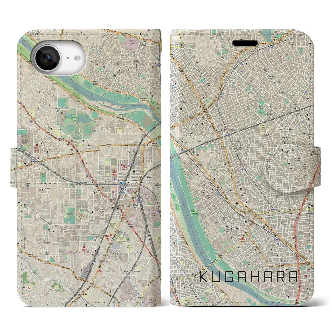 【久が原(東京都)】地図柄iPhoneケース(手帳タイプ)