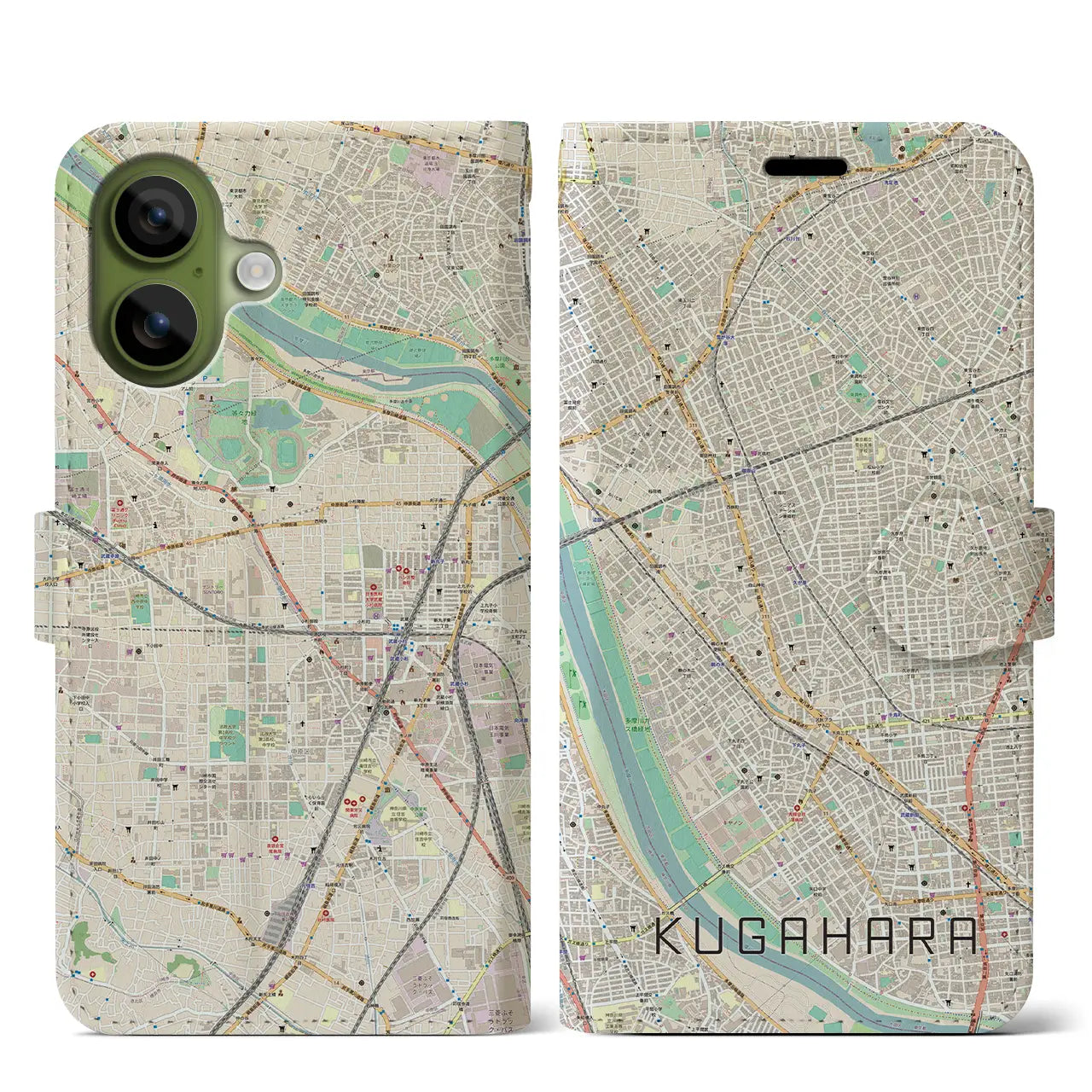 【久が原(東京都)】地図柄iPhoneケース(手帳タイプ)