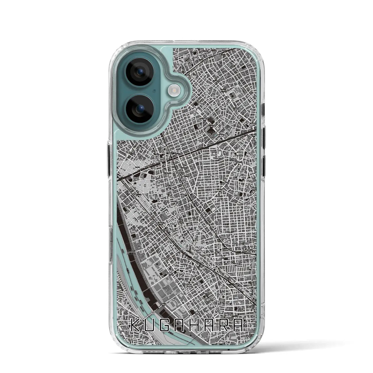 【久が原(東京都)】地図柄iPhoneケース(MagSafeタイプ)モノトーン・iPhone 16 Pro 用