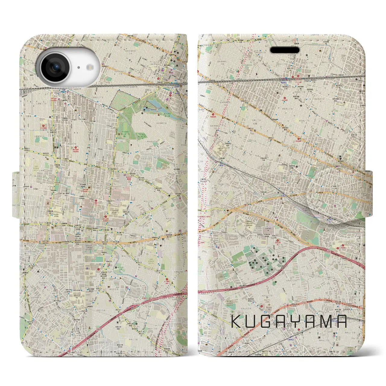 【久我山(東京都)】地図柄iPhoneケース(手帳タイプ)