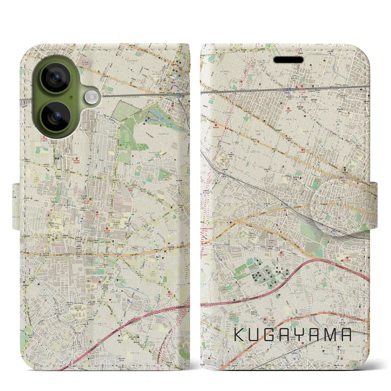 【久我山(東京都)】地図柄iPhoneケース(手帳タイプ)