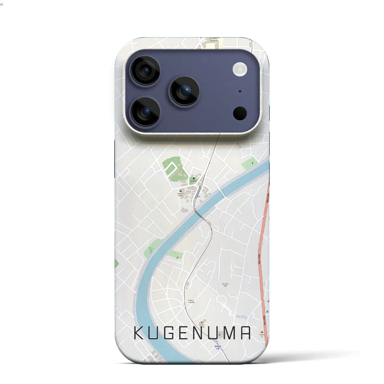 【鵠沼(神奈川県)】地図柄iPhoneケース(バックカバータイプ)ブラック・iPhone 17 Pro Max 用