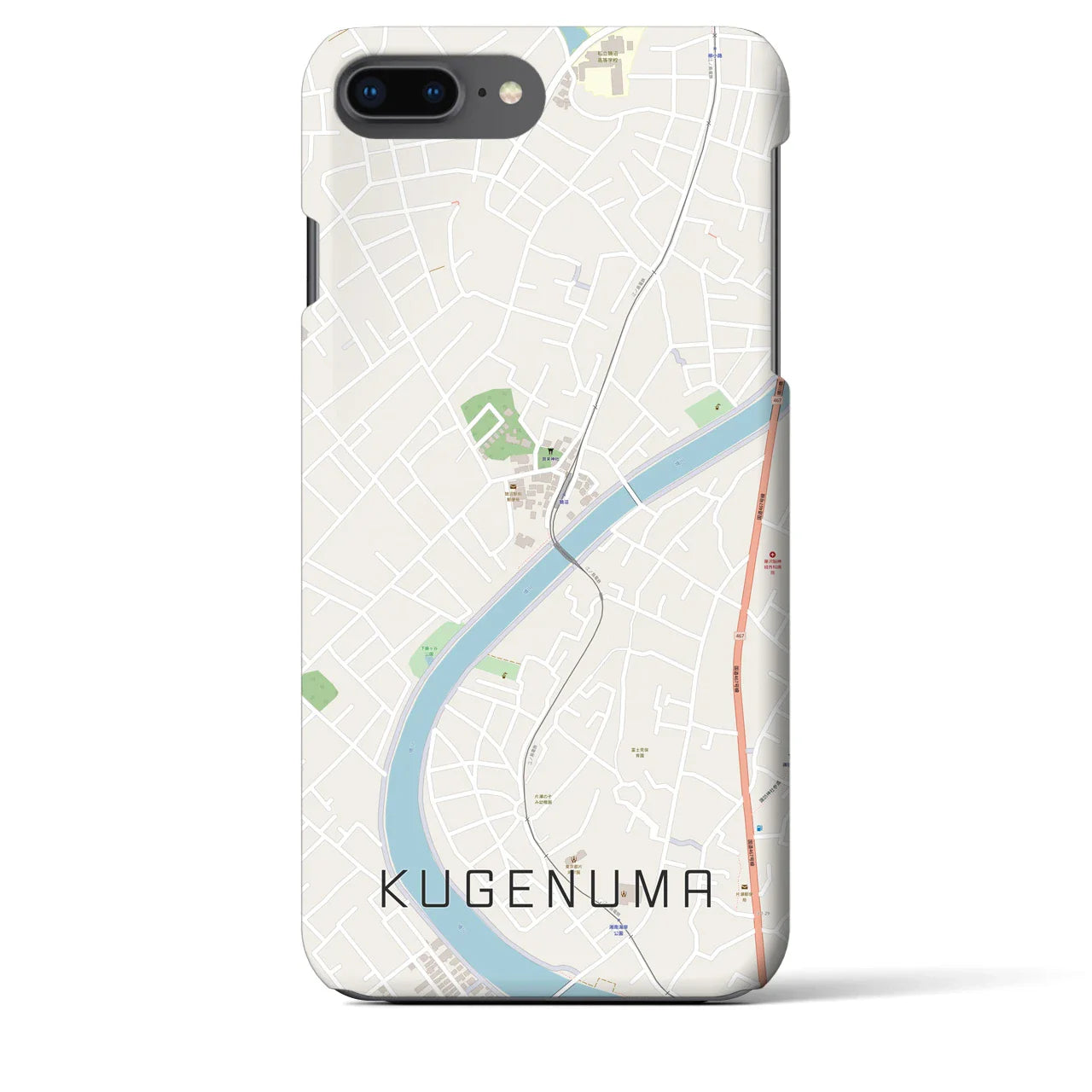 【鵠沼(神奈川県)】地図柄iPhoneケース(バックカバータイプ)