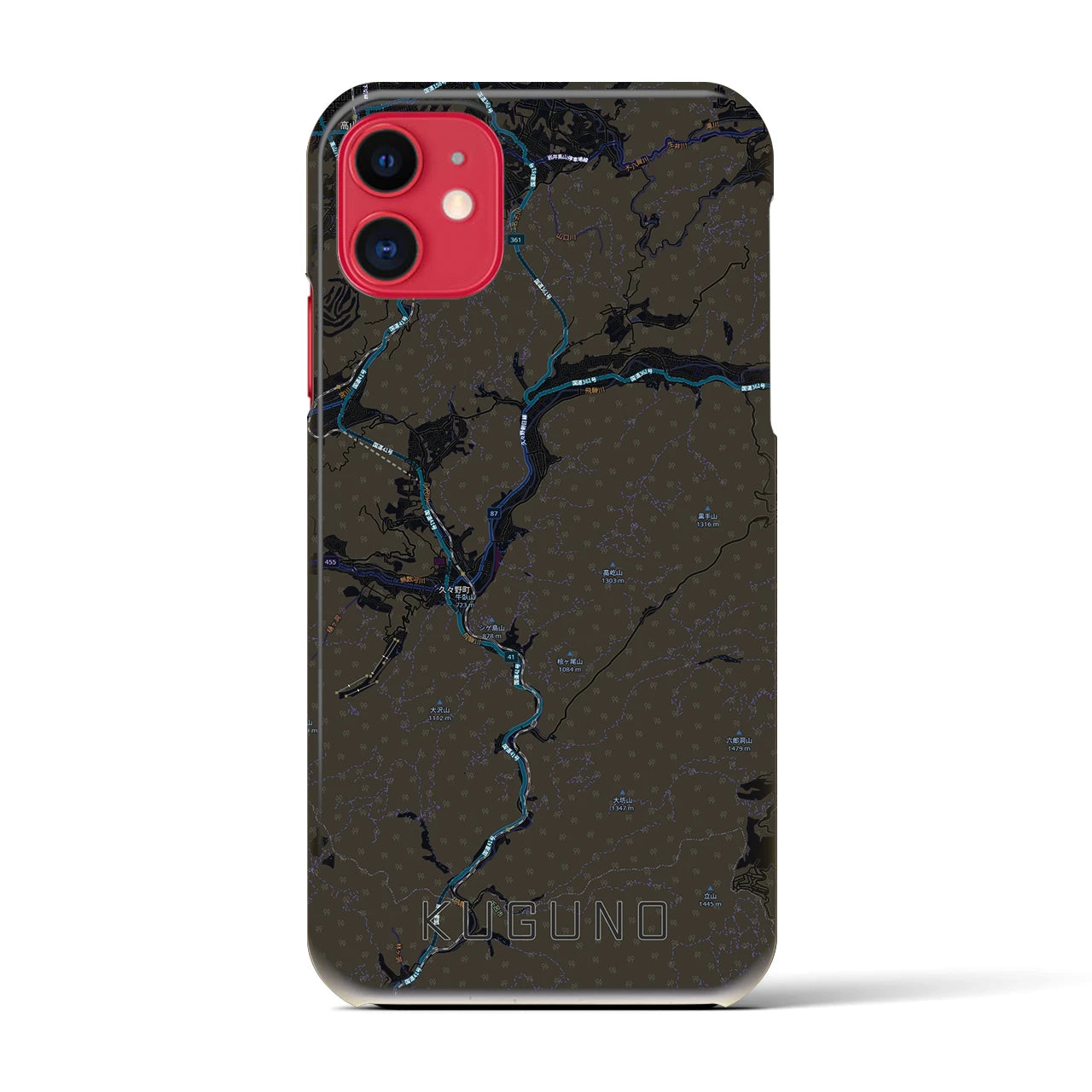 【久々野(岐阜県)】地図柄iPhoneケース(バックカバータイプ)