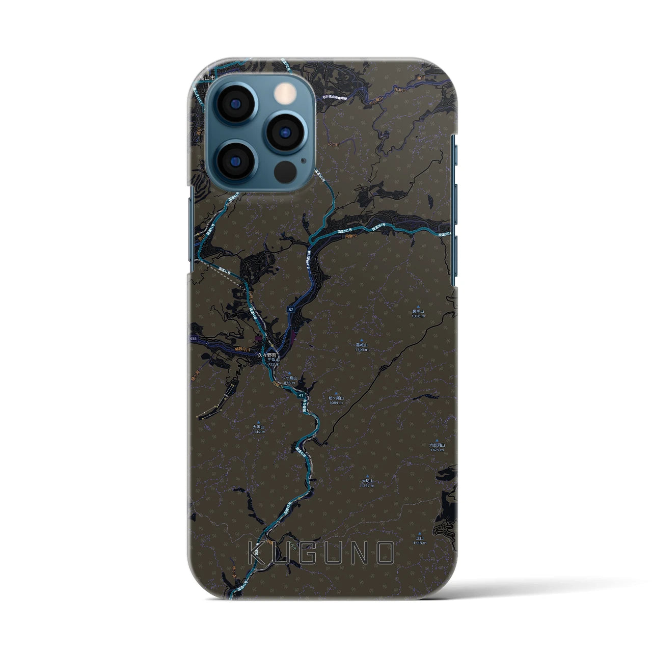 【久々野(岐阜県)】地図柄iPhoneケース(バックカバータイプ)