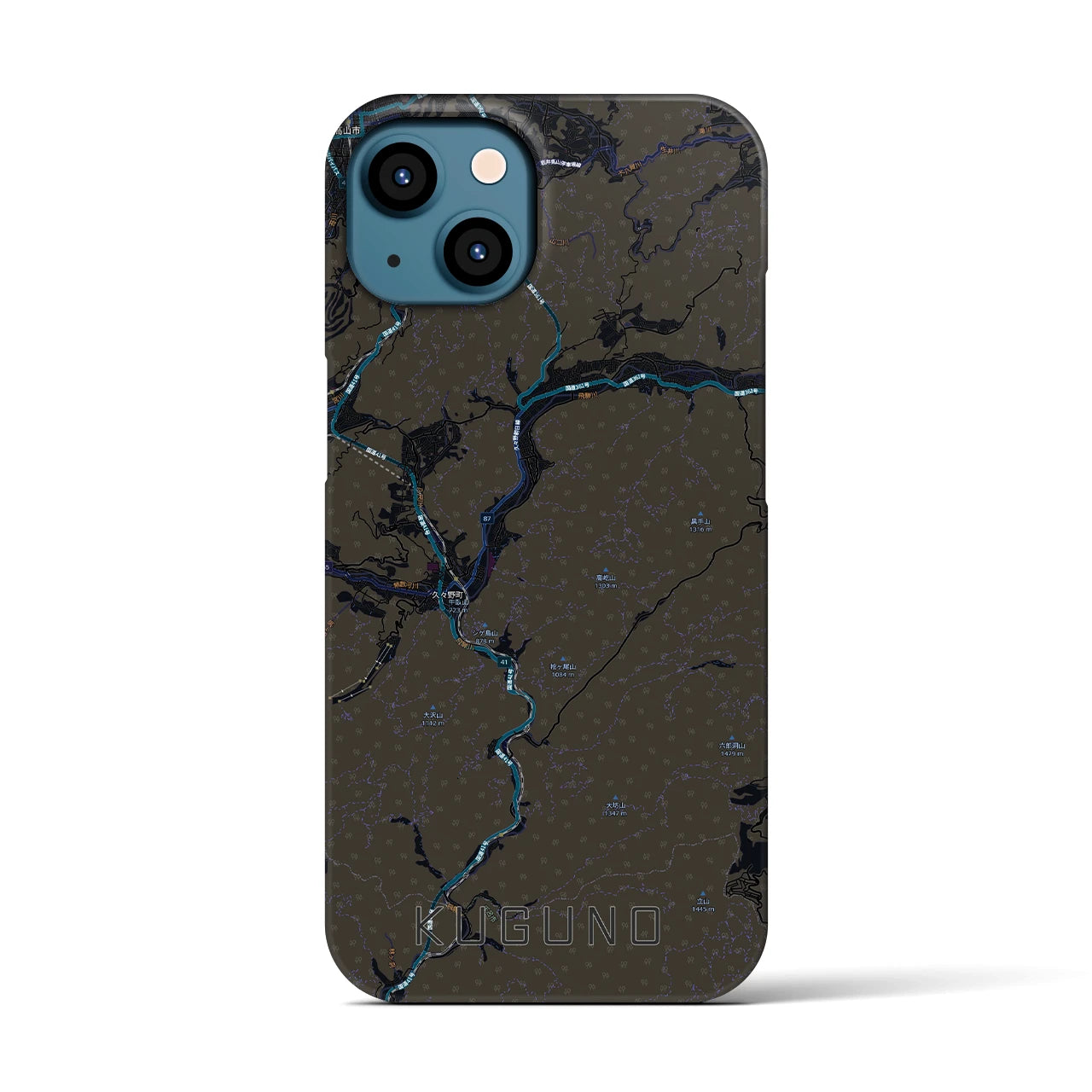 【久々野(岐阜県)】地図柄iPhoneケース(バックカバータイプ)