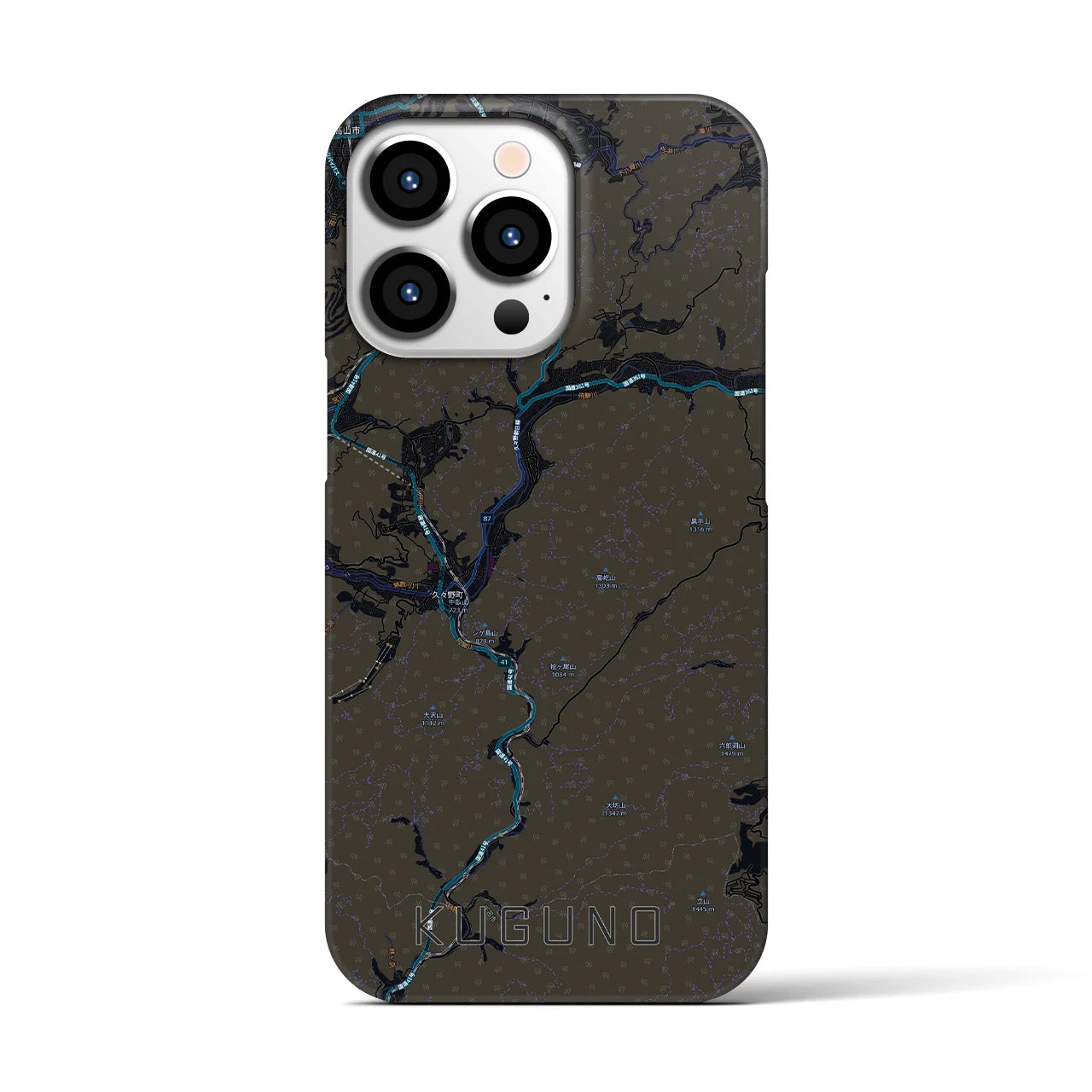 【久々野(岐阜県)】地図柄iPhoneケース(バックカバータイプ)