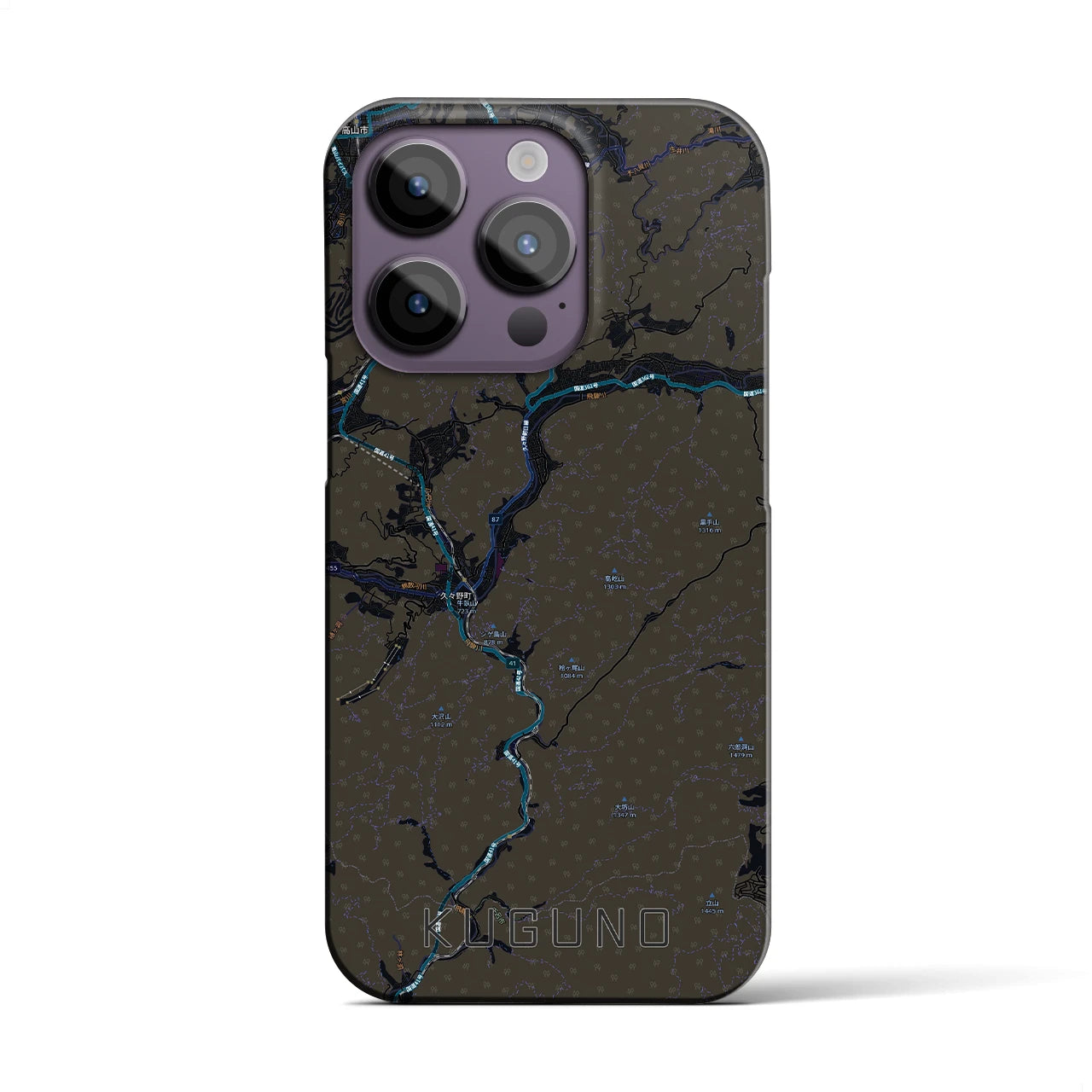 【久々野(岐阜県)】地図柄iPhoneケース(バックカバータイプ)