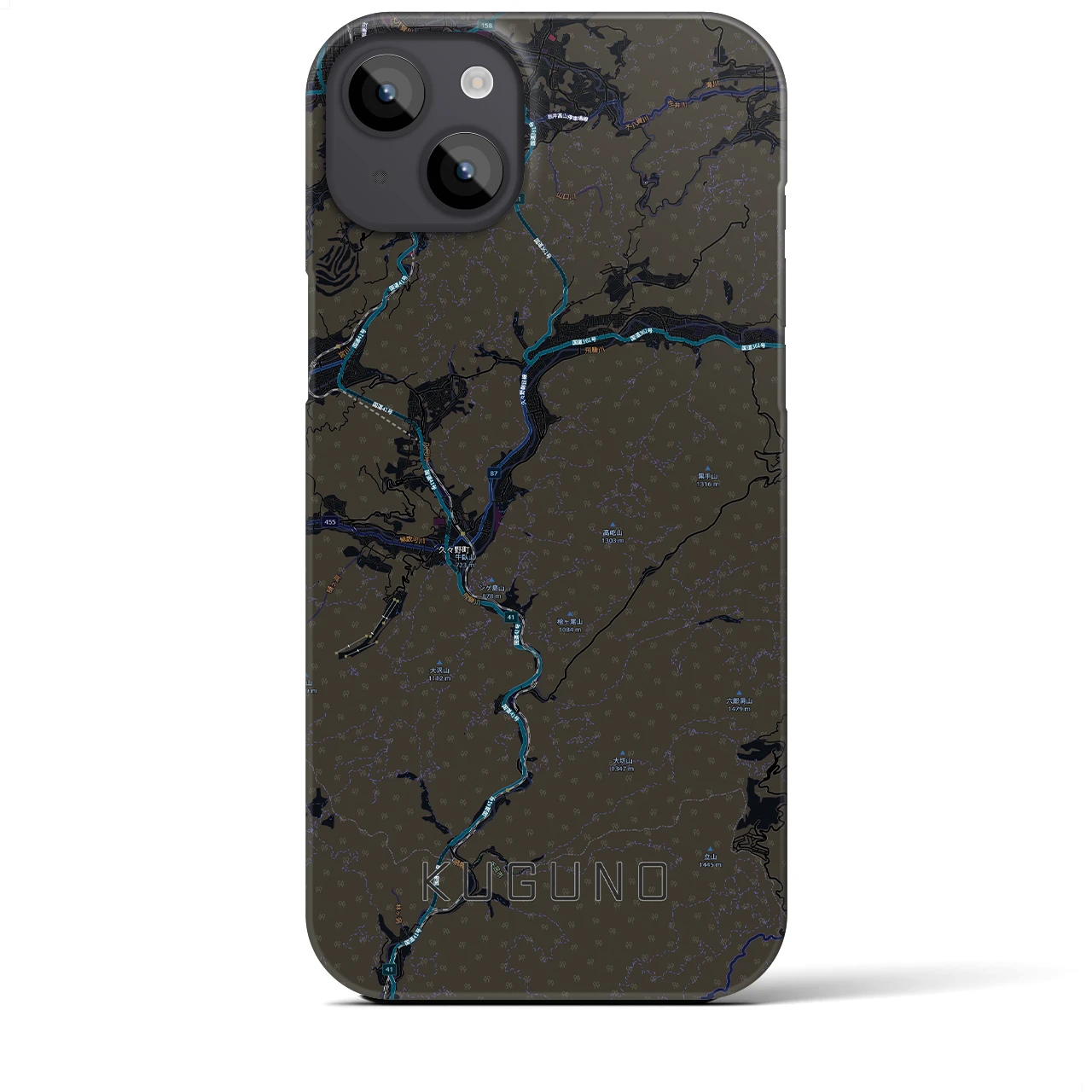 【久々野(岐阜県)】地図柄iPhoneケース(バックカバータイプ)