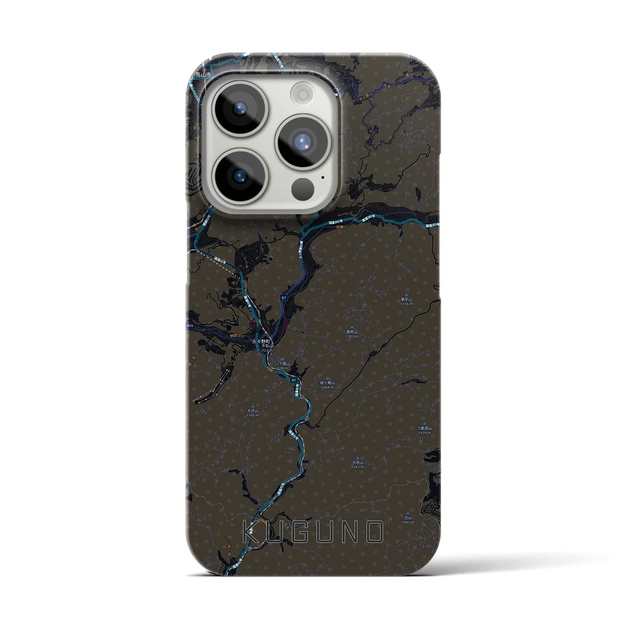 【久々野(岐阜県)】地図柄iPhoneケース(バックカバータイプ)