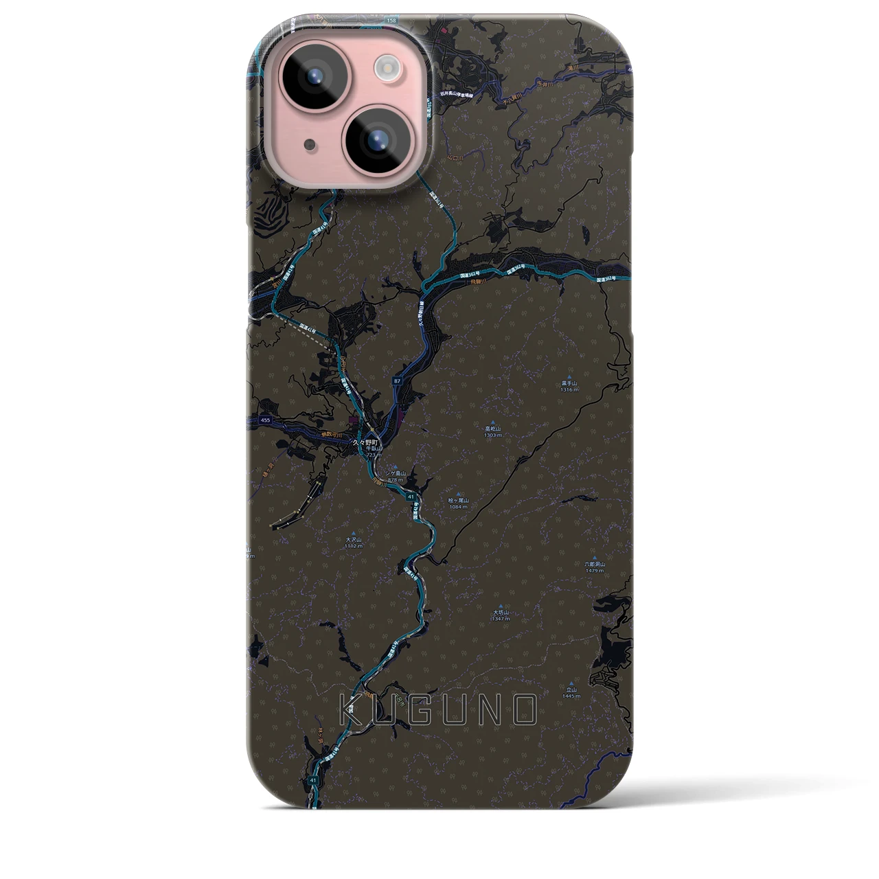 【久々野(岐阜県)】地図柄iPhoneケース(バックカバータイプ)