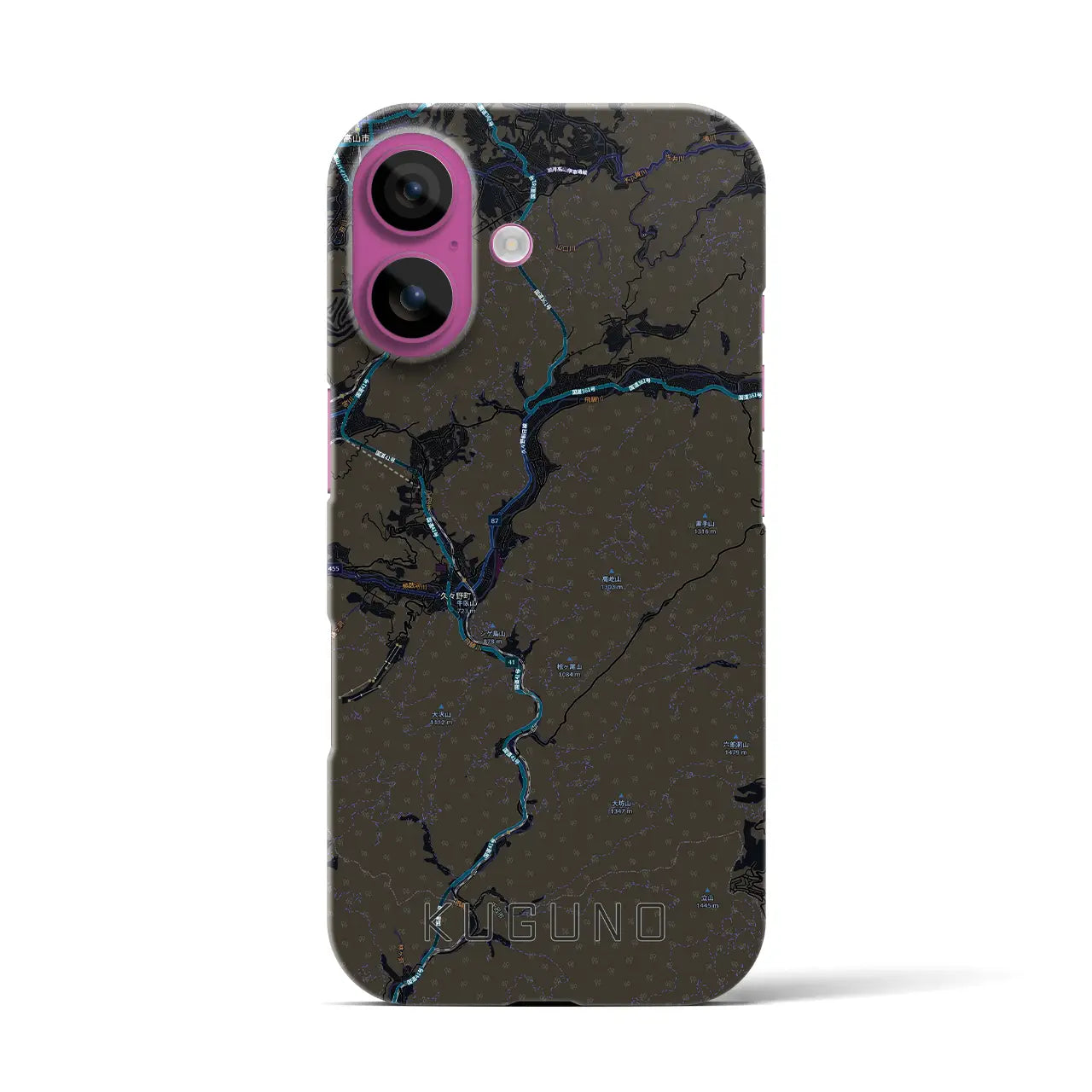 【久々野(岐阜県)】地図柄iPhoneケース(バックカバータイプ)