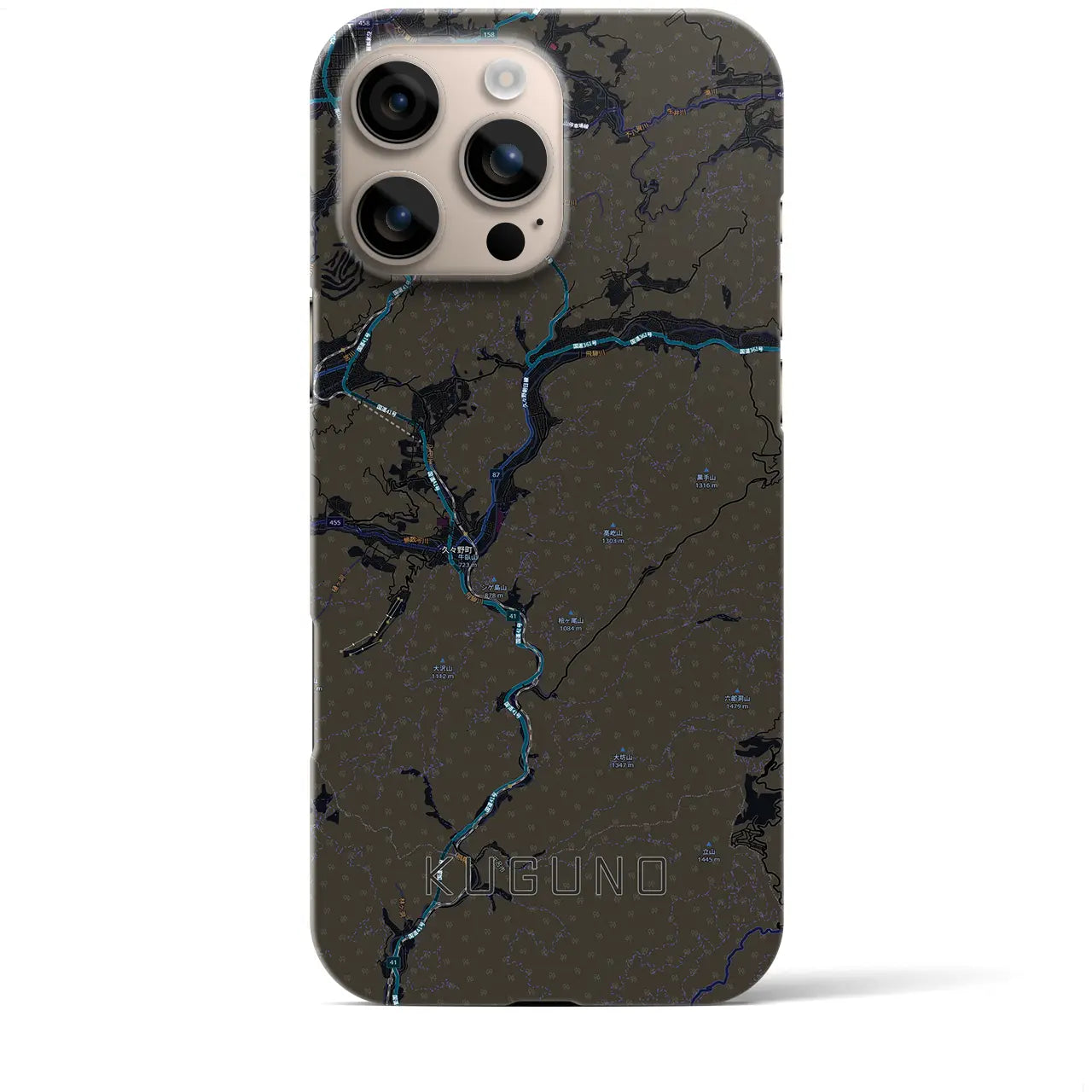 【久々野(岐阜県)】地図柄iPhoneケース(バックカバータイプ)