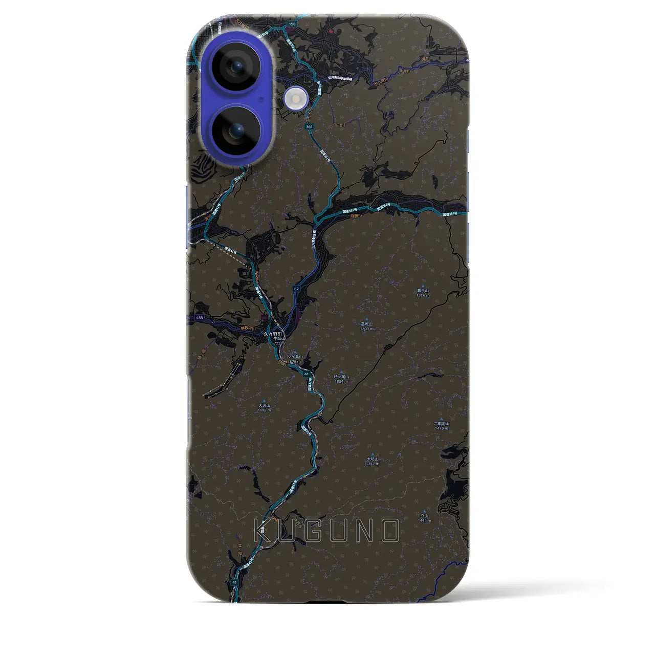 【久々野(岐阜県)】地図柄iPhoneケース(バックカバータイプ)